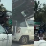 Viral Video: रोहित शेट्टी की फिल्म जैसा सीन! सड़क किनारे एक कार पर दूसरी कार चढ़ी देख लोगों के उड़े होश