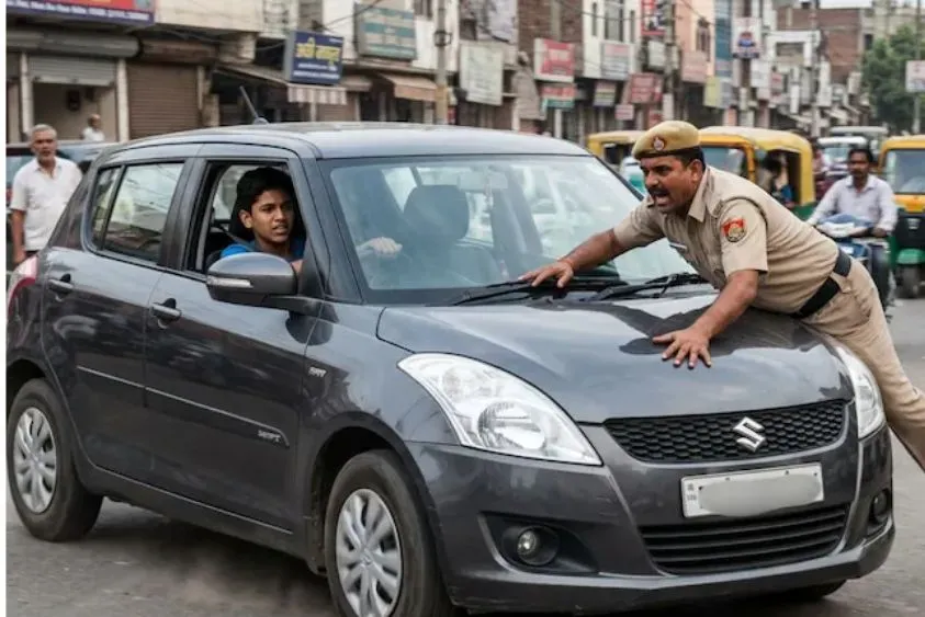  करनाल में खौफनाक मंजर: सिपाही को बोनट पर टांगकर ले गया नाबालिग, सीसीटीवी में कैद हुई वारदात