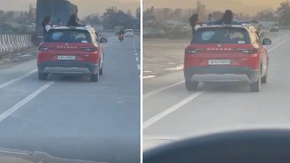 चलती कार में हुड़दंग: हिमाचल पुलिस ने 3500 रुपये का चालान काटा, पर्यटकों को दी चेतावनी