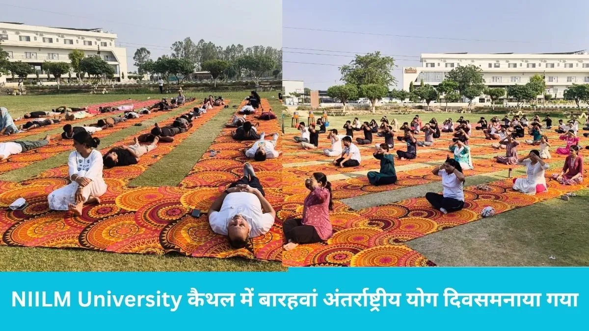 NIILM University: कैथल की NIILM यूनिवर्सिटी में 12वें योग दिवस पर सामूहिक आसनों की धूम, रजिस्ट्रार डॉ. आर.के. गुप्ता ने दिया खास संदेश