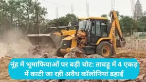 Nuh News: नूंह में भूमाफियाओं पर बड़ी चोट: तावड़ू में 4 एकड़ में काटी जा रही अवैध कॉलोनियां ढहाईं