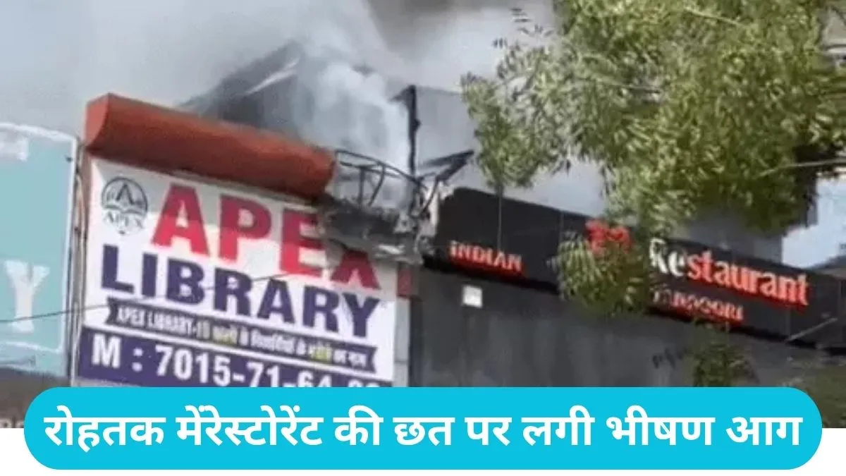 Rohtak News: रोहतक में सेक्टर-3 में एक्सिस बैंक के ऊपर रेस्टोरेंट की छत पर लगी भीषण आग