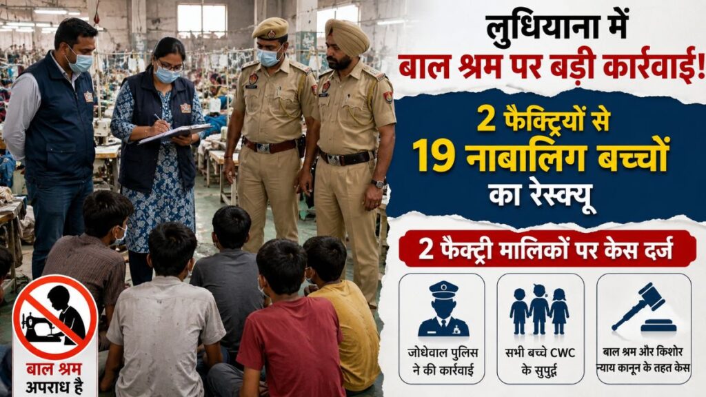 Child Labour Rescue: लुधियाना में दो फैक्ट्रियों से 19 नाबालिग बच्चों का रेस्क्यू, बाल श्रम कराने के आरोप में दो मालिकों पर केस