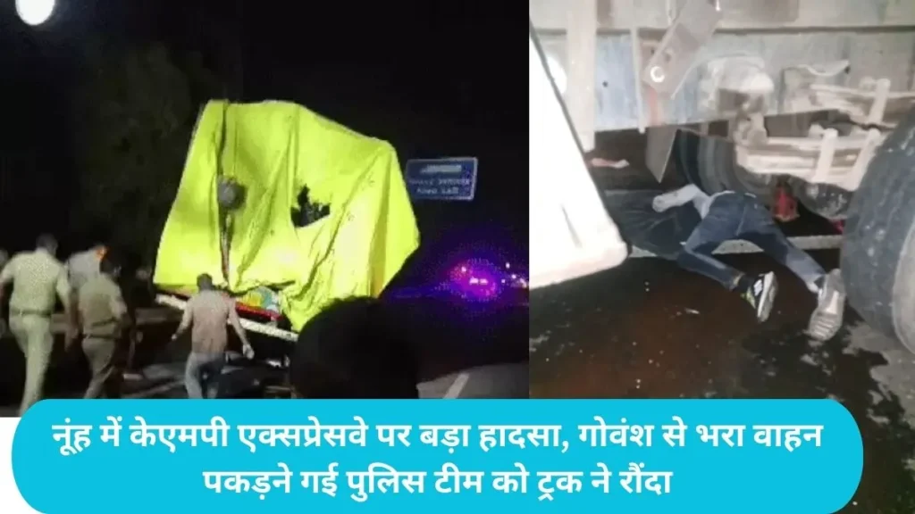 Haryana News: नूंह में केएमपी एक्सप्रेसवे पर बड़ा हादसा, गोवंश से भरा वाहन पकड़ने गई पुलिस टीम को ट्रक ने रौंदा