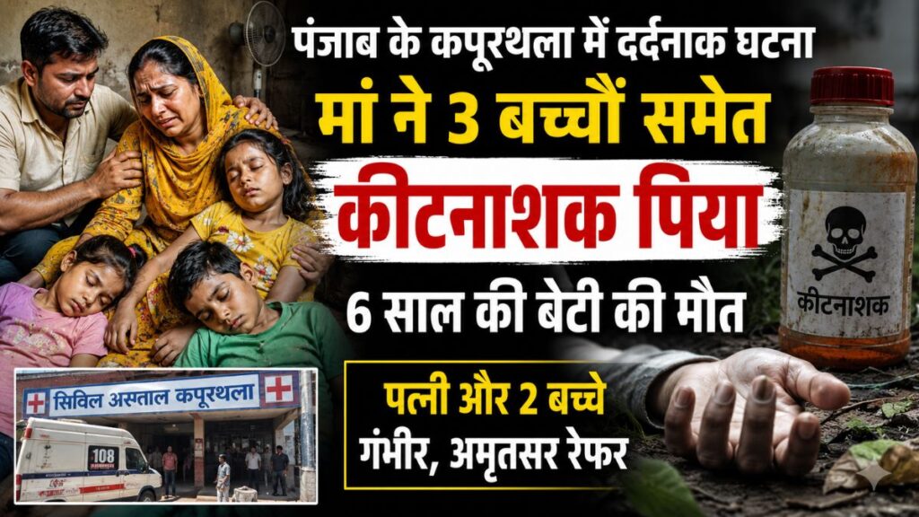 Kapurthala News: कपूरथला में मां ने 3 बच्चों संग कथित तौर पर पी कीटनाशक, 6 साल की बेटी की मौत