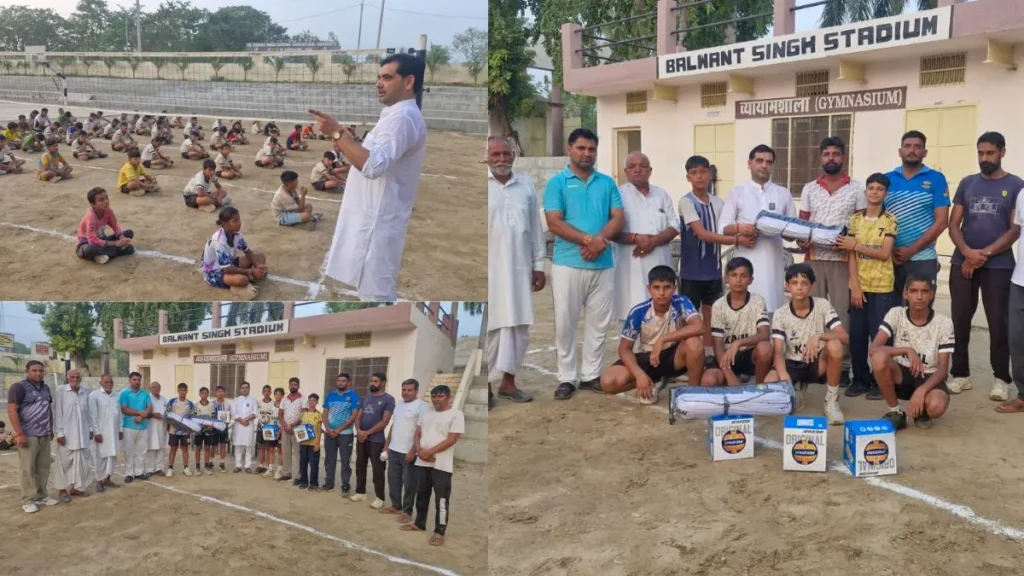 Dhand News: कौल में खिलाड़ियों की मदद को आगे आए मास्टर कृष्ण कौल, अपने खर्च से बांटी वॉलीबॉल सामग्री