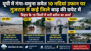 Monsoon in Indea: देशभर में मानसून का कहर, यूपी में गंगा-यमुना समेत 10 नदियां उफान पर, गुजरात में बाढ़