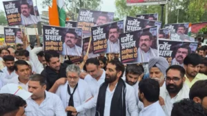 Narnaul Congress Protest: राहुल गांधी की गिरफ्तारी और जंतर-मंतर लाठीचार्ज के विरोध में नारनौल में सड़कों पर उतरी कांग्रेस