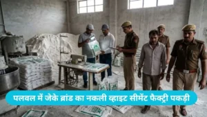 Palwal News: पलवल में जेके ब्रांड का नकली व्हाइट सीमेंट फैक्ट्री पकड़ी, 1000 से ज्यादा नकली बैग जब्त