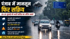 Punjab Weather: पंजाब में फिर सक्रिय मानसून, पठानकोट-जालंधर में सुबह से बारिश, निचले इलाकों में जलभराव का खतरा