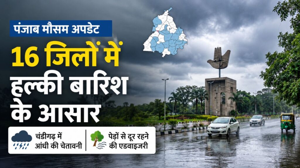 Punjab Weather Today: 16 जिलों में बारिश की संभावना, चंडीगढ़ में आंधी का अलर्ट, बादल छाए रहेंगे, गर्मी-उमस बरकरार