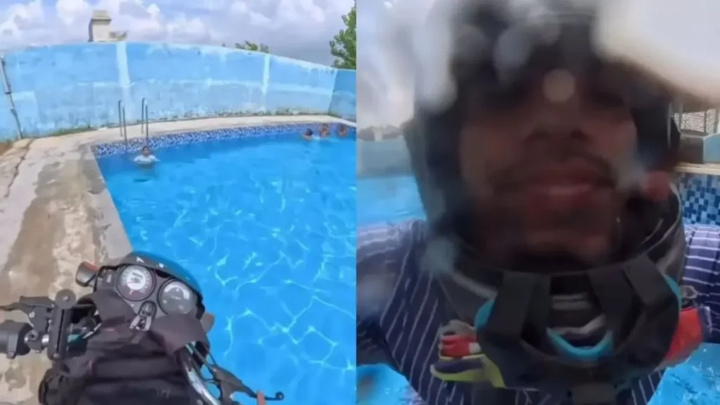 Swimming Pool Bike: स्विमिंग पूल में बाइक लेकर घुस गया राइडर, पानी में से ही मांगा OTP, वायरल वीडियो देख छूटी लोगों की हंसी