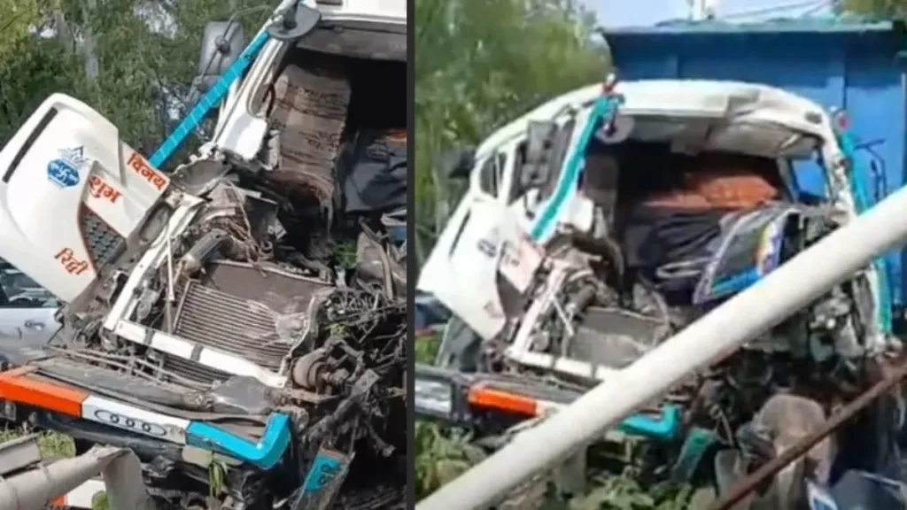 Faridabad Road Accident: फरीदाबाद में पुलिस कमिश्नर रोड पर डंपर के ब्रेक फेल, रेड लाइट का पोल तोड़ डिवाइडर पर चढ़ा