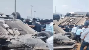 Gurugram Accident: गुरुग्राम में एक्सप्रेसवे पर पलटी कार, अस्पताल में जिंदगी की जंग लड़ रहा चालक