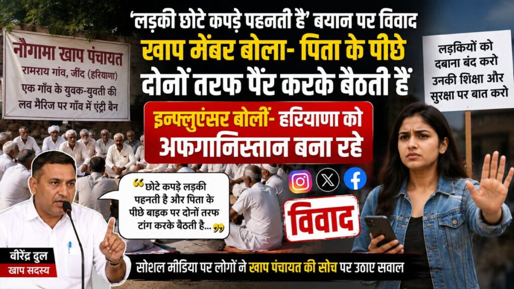 Haryana controversy: ‘लड़की छोटे कपड़े पहनती है...’ जींद की खाप पंचायत में बयान पर बवाल, सोशल मीडिया पर छिड़ी बहस