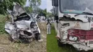 Karnal News: करनाल में भीषण सड़क हादसा, तेज रफ्तार प्राइवेट बस ने कार को उड़ाया, ठेकेदार की दर्दनाक मौत