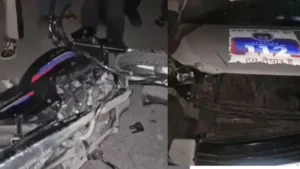 Karnal News: करनाल में डायल 112 की गाड़ी और बाइक में भीषण टक्कर, युवक विंडशील्ड पर जा गिरा, हालत गंभीर