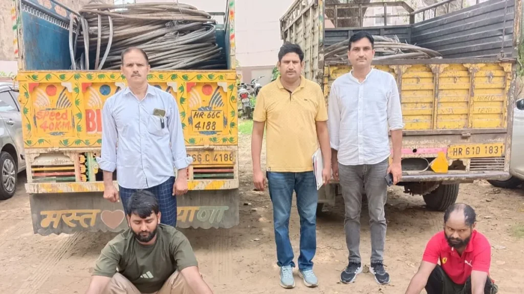 Mahendragarh News: महेंद्रगढ़ में 33 केवी बिजली तार चोरी का खुलासा, सीआईए ने 2 चोरों को दबोचा, 1500 मीटर तार और 2 पिकअप बरामद