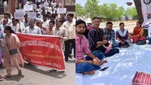 Rajasthan News: जयपुर में ग्रेड-थर्ड शिक्षकों का धरना जारी, ट्रांसफर की मांग पर सरकार से टकराव, शिक्षा मंत्री बोले- ये संभव नहीं