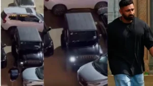 Rajat Dalal Thar viral: रजत दलाल पार्किंग से गाड़ी निकालने के लिए थार से कार को मारी टक्कर