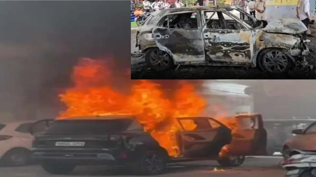 Rohtak Car Fire: रोहतक में शीला बाईपास के पास कार बनी आग का गोला, चालक ने कूदकर बचाई जान