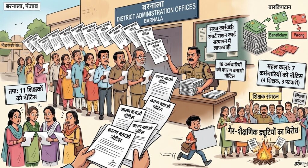 Barnala Ration Card Verification : बरनाला में राशन कार्ड सत्यापन में लापरवाही पर 18 कर्मचारियों को नोटिस