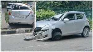 Chandigarh News: चंडीगढ़ में ड्राइविंग टेस्ट देने जा रही कार पलटी, युवक घायल, दो तीन बार पलटी फिर रेलिंग से टकराकर रुकी