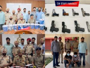 Faridkot Arms Smuggling : फरीदकोट में इंटरनेशनल हथियार तस्करी नेटवर्क का भंडाफोड़, 10 पिस्तौल और कारतूस बरामद