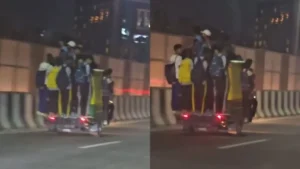 Gurugram Auto Viral: गुरुग्राम में एक ही ऑटो में ठूंसकर बिठाए 24 लोग, छत पर बैठकर सोहना एलिवेटेड पर सफर