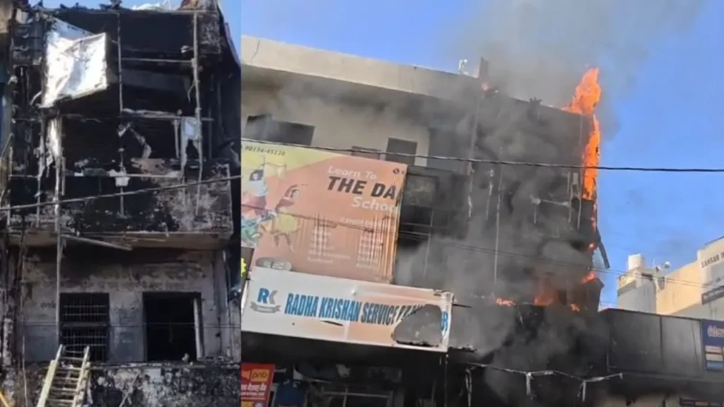 Kurukshetra Fire News: केयूके थर्ड गेट के सामने तीन मंजिला बिल्डिंग में भीषण आग, लाखों का दफ्तर स्वाहा