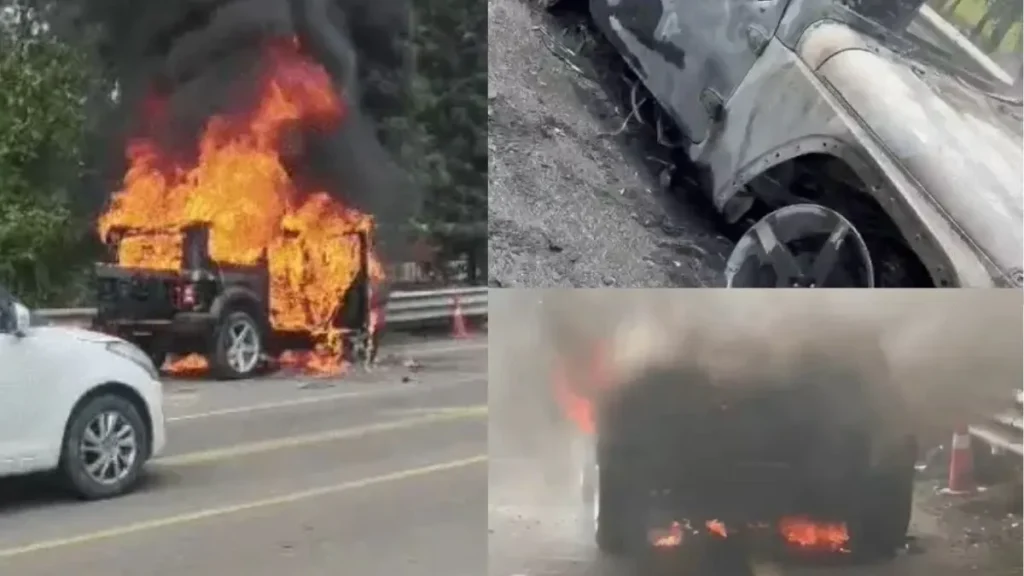 Kurukshetra News: हाईवे पर चलती थार में अचानक भड़की आग, चालक ने कूदकर बचाई जान, जलकर राख हुई 700 KM चली गाड़ी