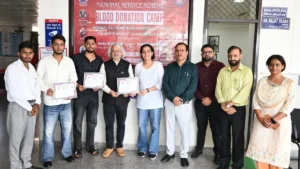 Mahendragarh : हरियाणा केंद्रीय विश्वविद्यालय में राष्ट्रीय स्वैच्छिक रक्तदान दिवस पर रक्तदान शिविर आयोजित