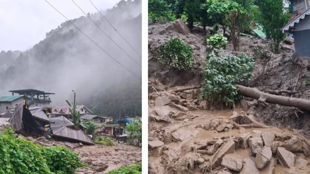 सिक्किम से ओडिशा तक बारिश का कहर: सिक्किम में लैंडस्लाइड में घर बहे, 10 हजार लोग राहत केंद्रों में पहुंचे
