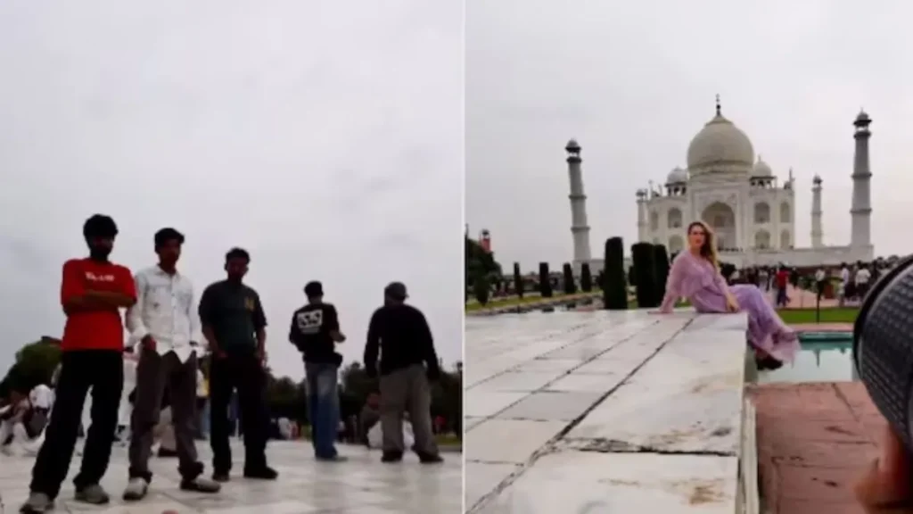 Taj Mahal Viral Video: ताजमहल पर विदेशी महिला को घूर रहे थे लड़के, फोटोग्राफर के एक जवाब ने कर दी बोलती बंद