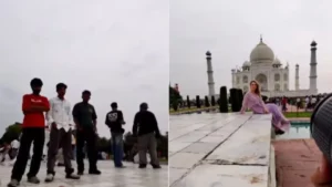 Taj Mahal Viral Video: ताजमहल पर विदेशी महिला को घूर रहे थे लड़के, फोटोग्राफर के एक जवाब ने कर दी बोलती बंद