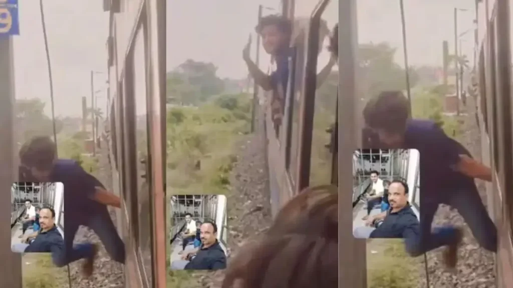 Train Stunt Viral: चलती ट्रेन में रील बनाना पड़ा भारी, खंभे से टकराकर नीचे गिरा युवक